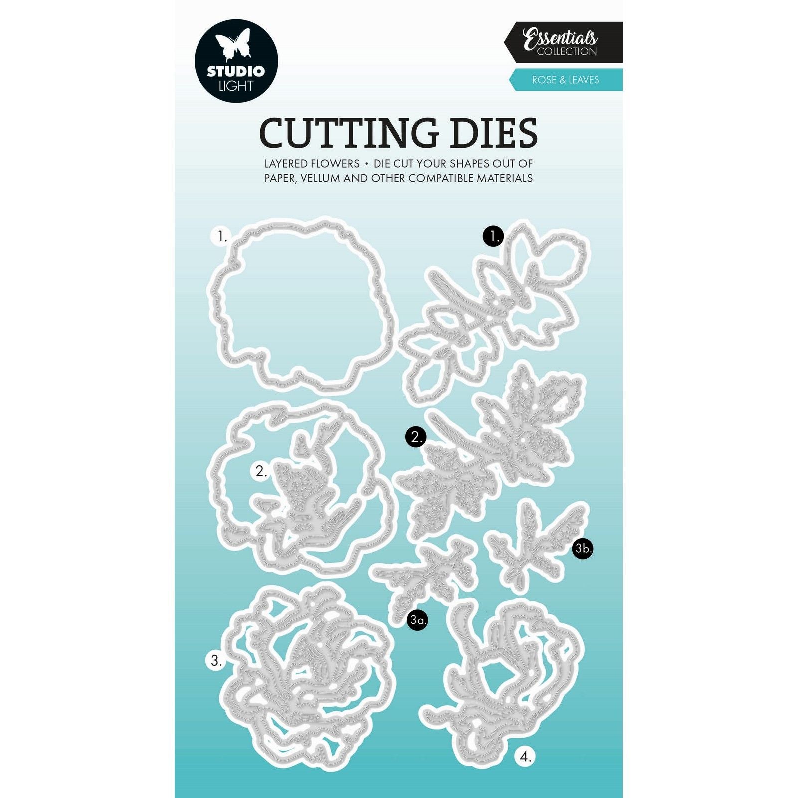 Studio light • essentials cutting dies layered - rose leaves