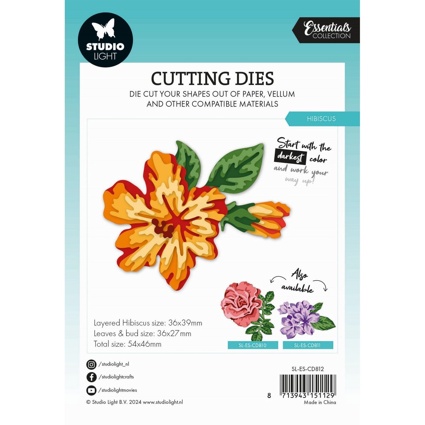 Studio light • essentials cutting dies layered - hibiscus