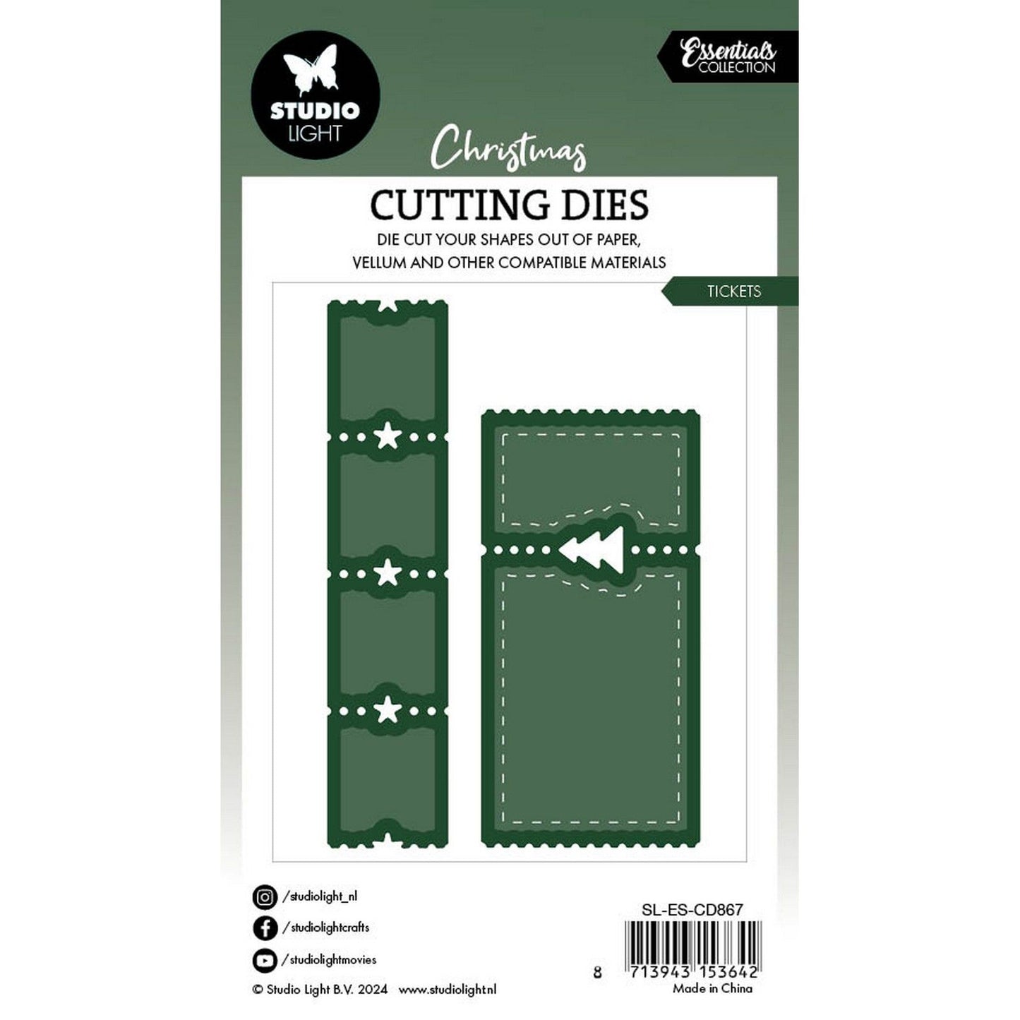 Studio light • essentials cutting dies christmas ticket