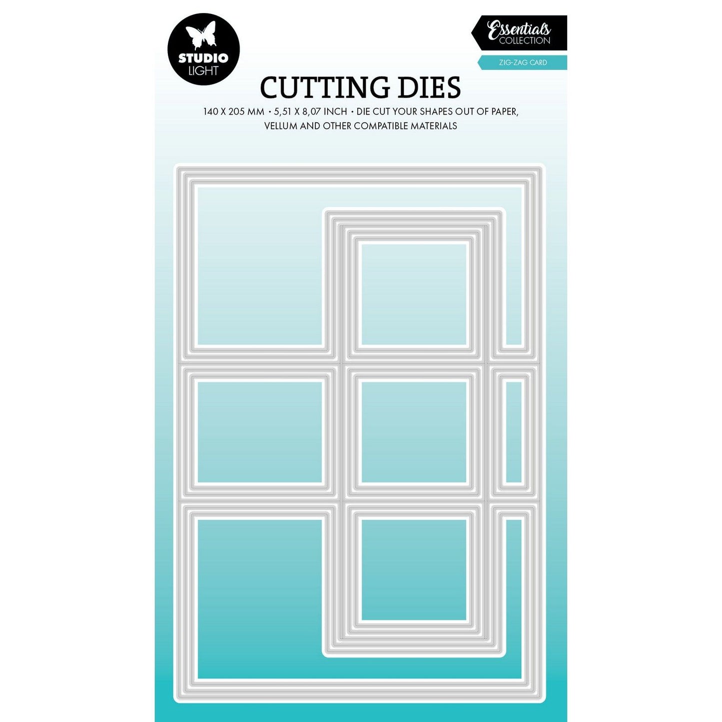 Studio light • essentials cutting dies zig-zag card