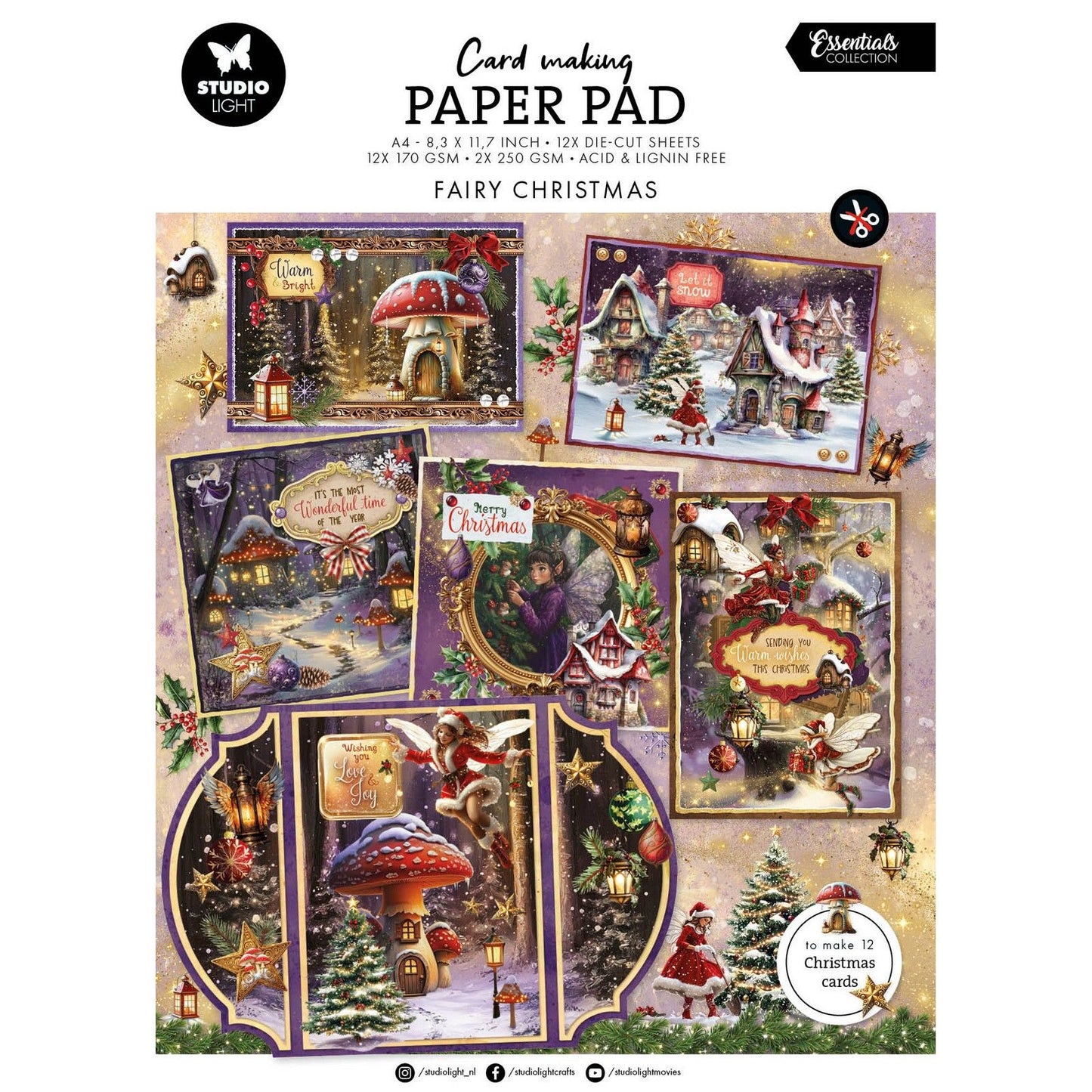 Studio light • essentials card making pad fairy christmas