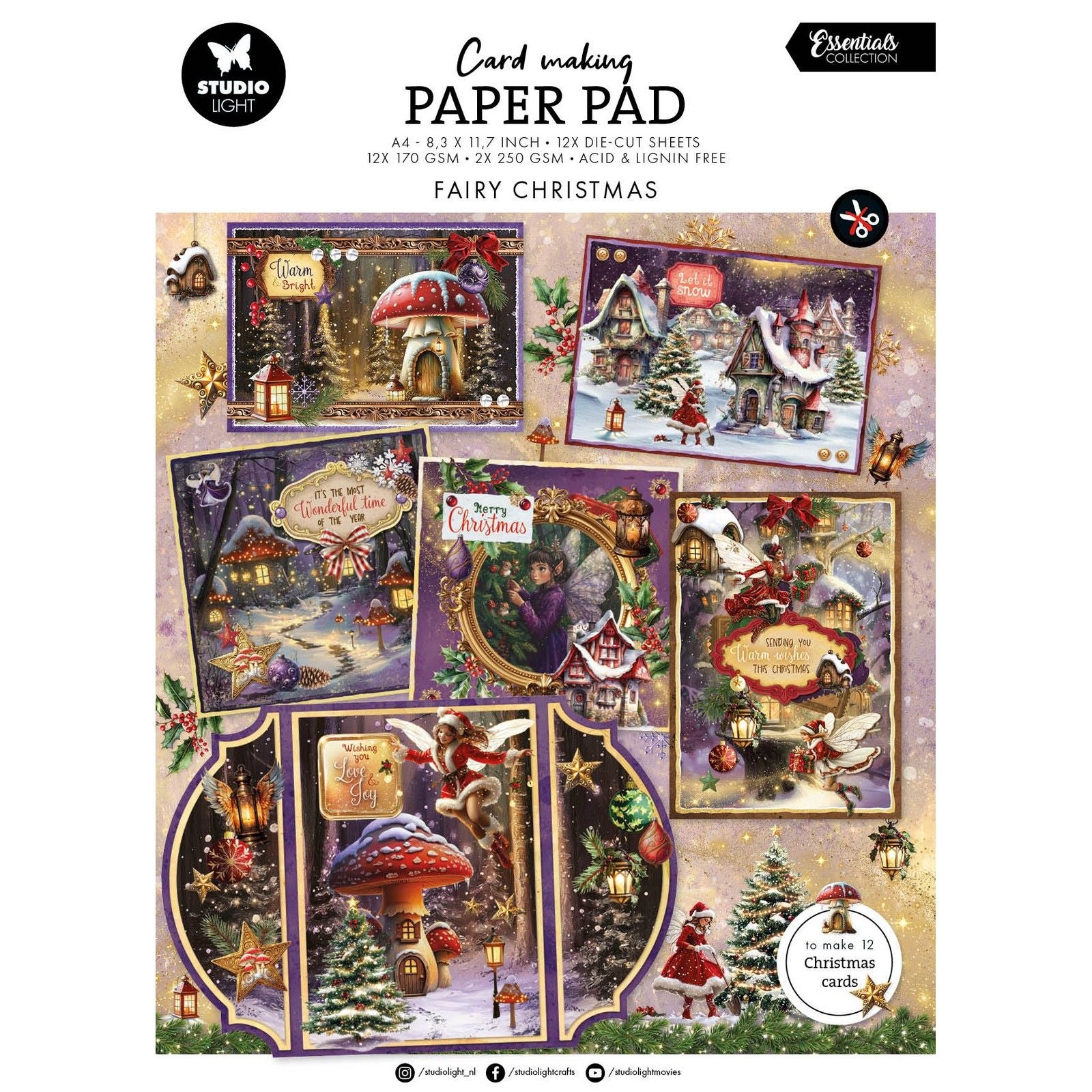 Studio light • essentials card making pad fairy christmas