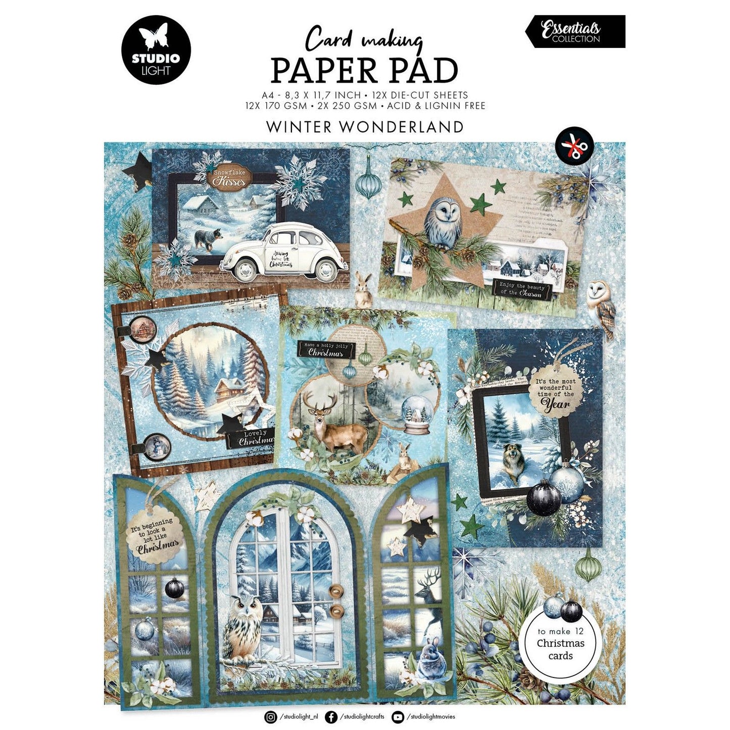 Studio light • essentials card making pad winter wonderland