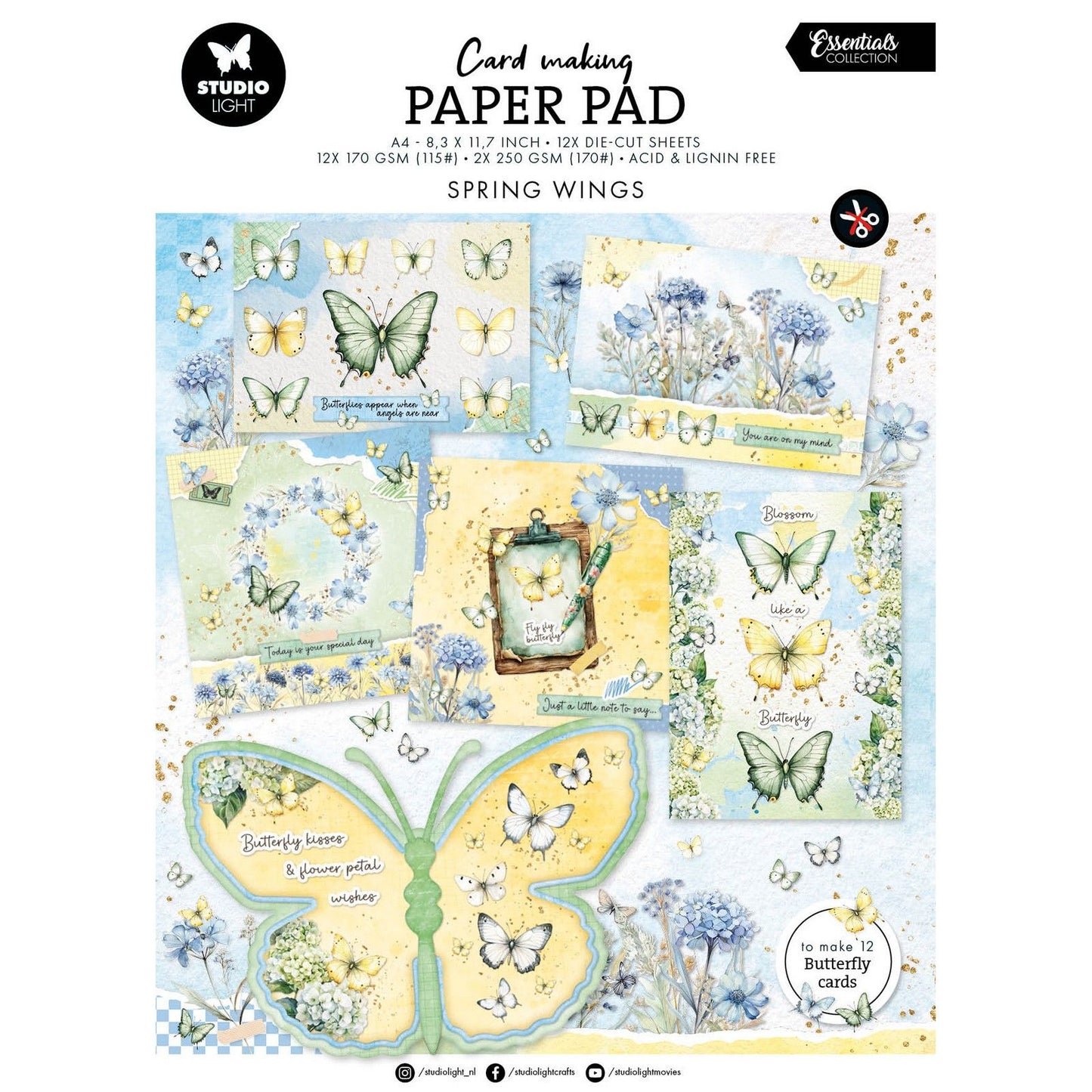 Studio light • essentials card making pad butterflies