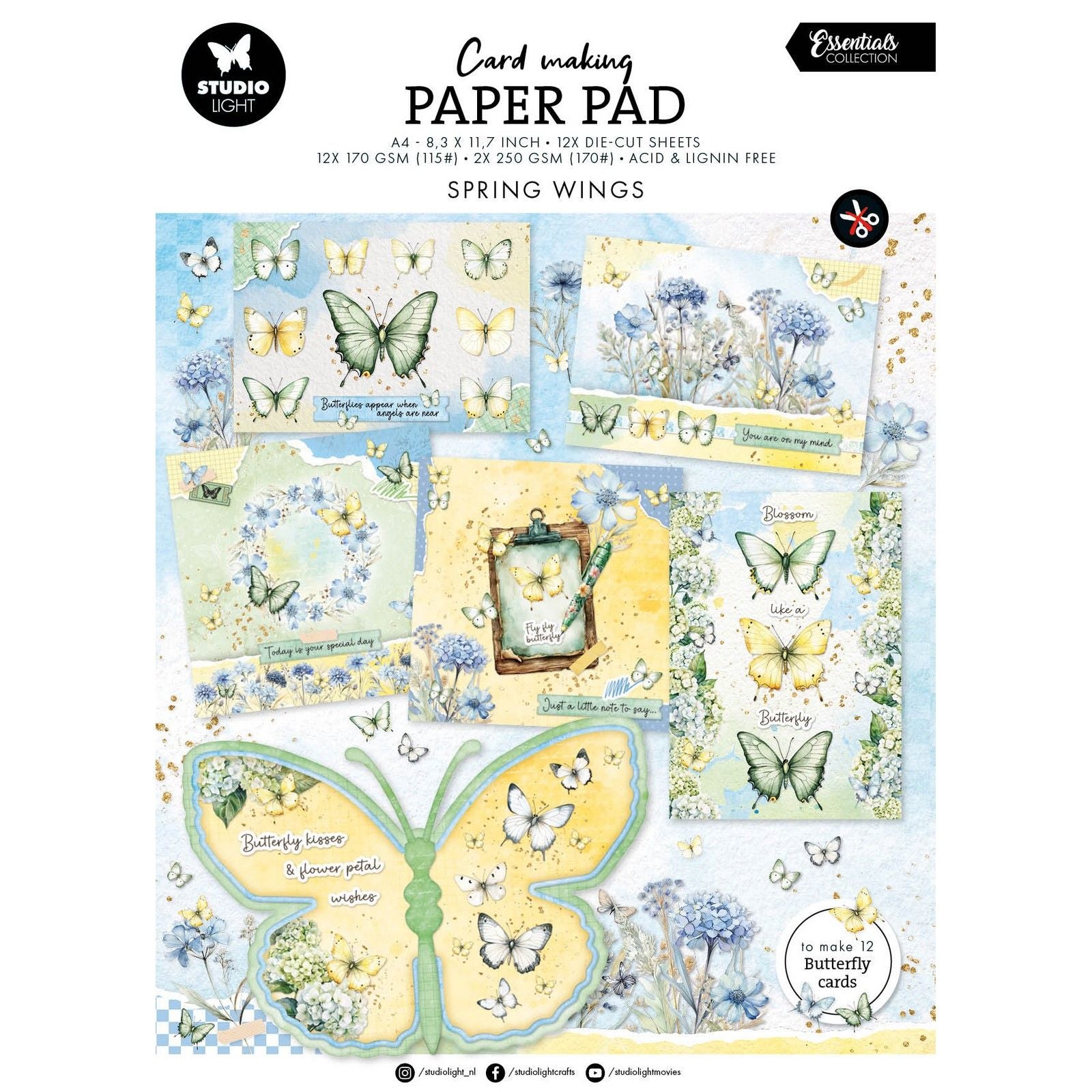 Studio light • essentials card making pad butterflies