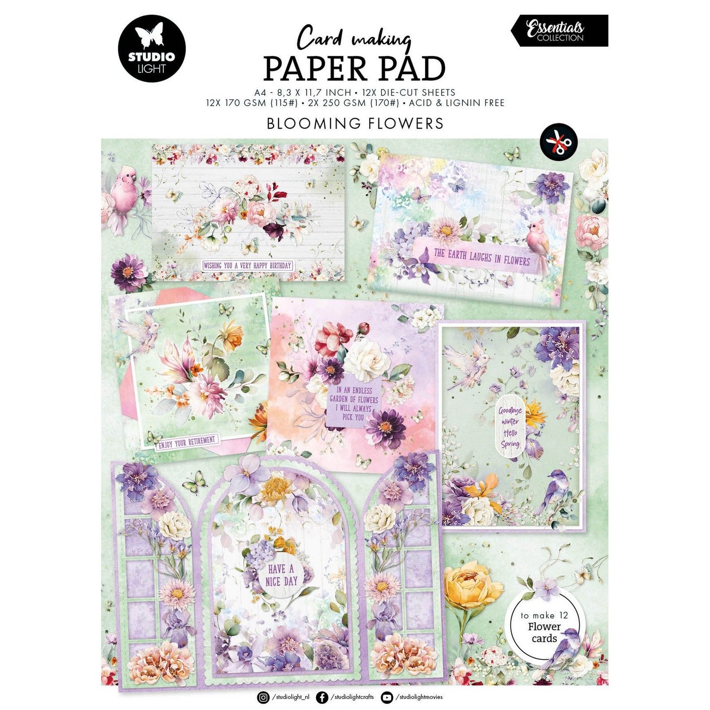 Studio light • essentials card making pad flowers