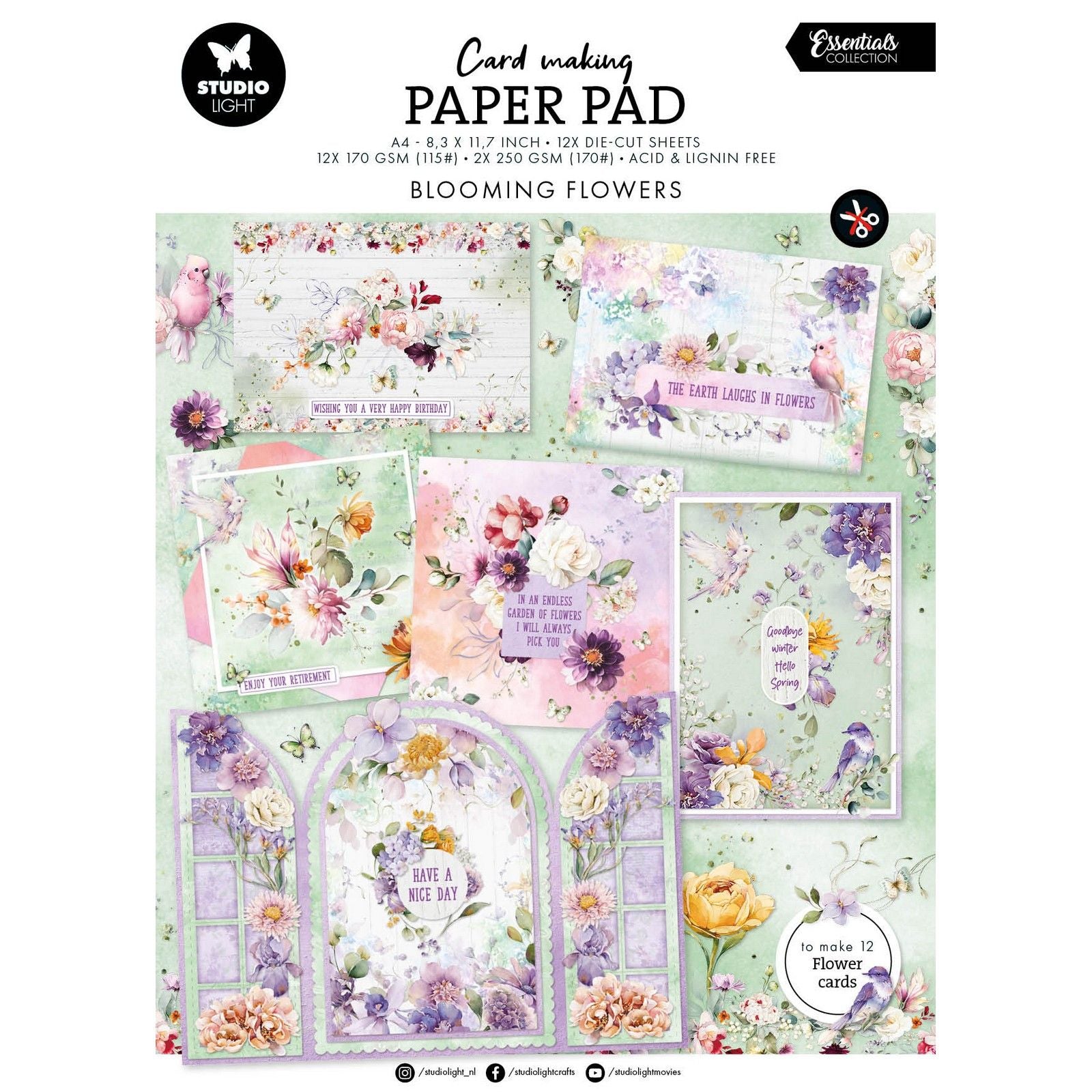 Studio light • essentials card making pad flowers