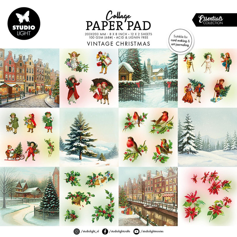 Studio light • essentials collage paper pad vintage christmas