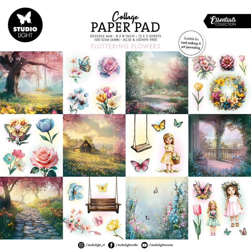 Studio light • essentials collage paper pad fluttering flowers