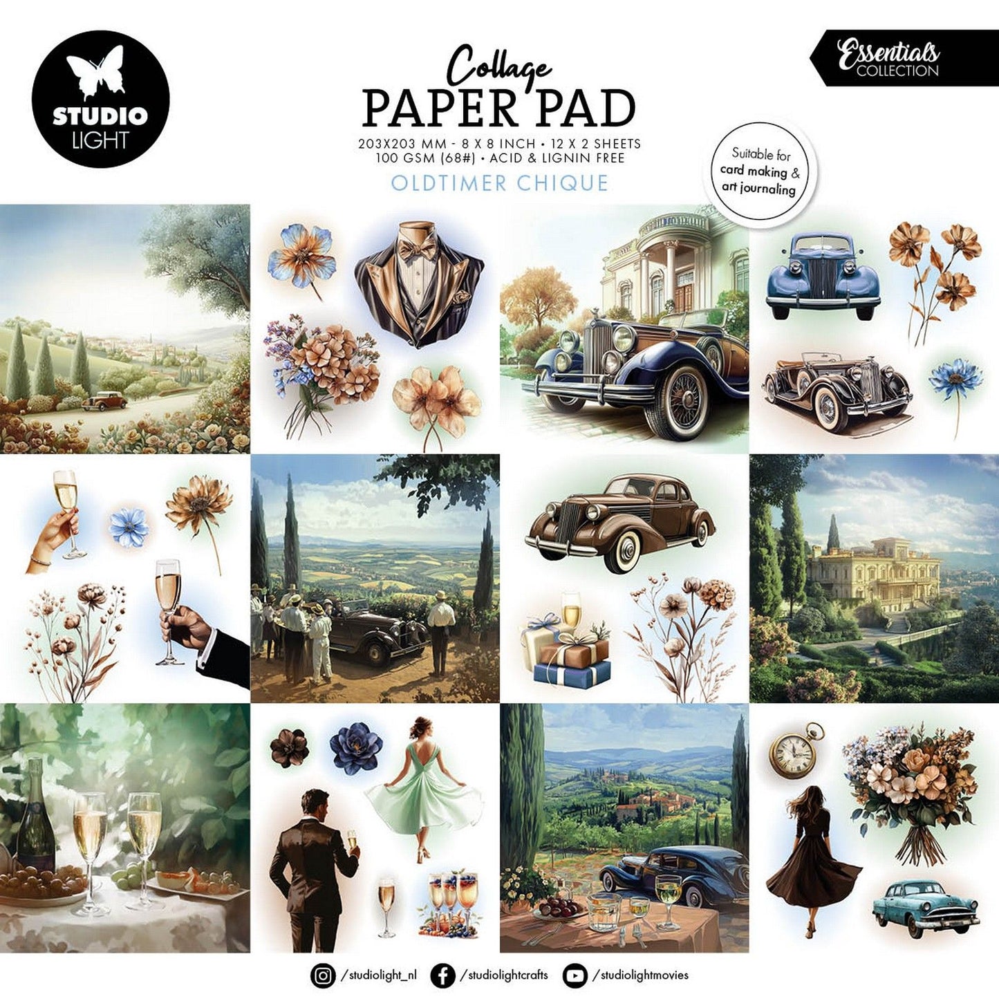 Studio light • essentials collage paper pad oldtimer chique