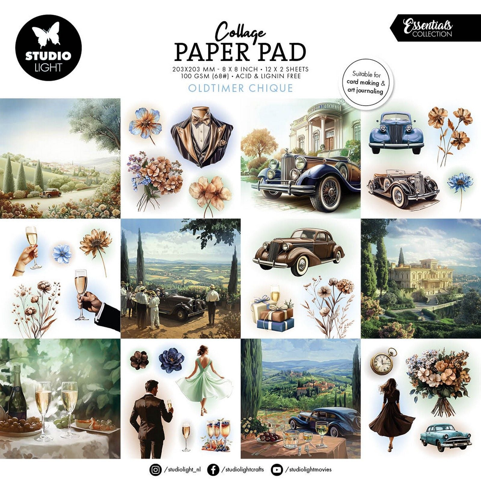 Studio light • essentials collage paper pad oldtimer chique