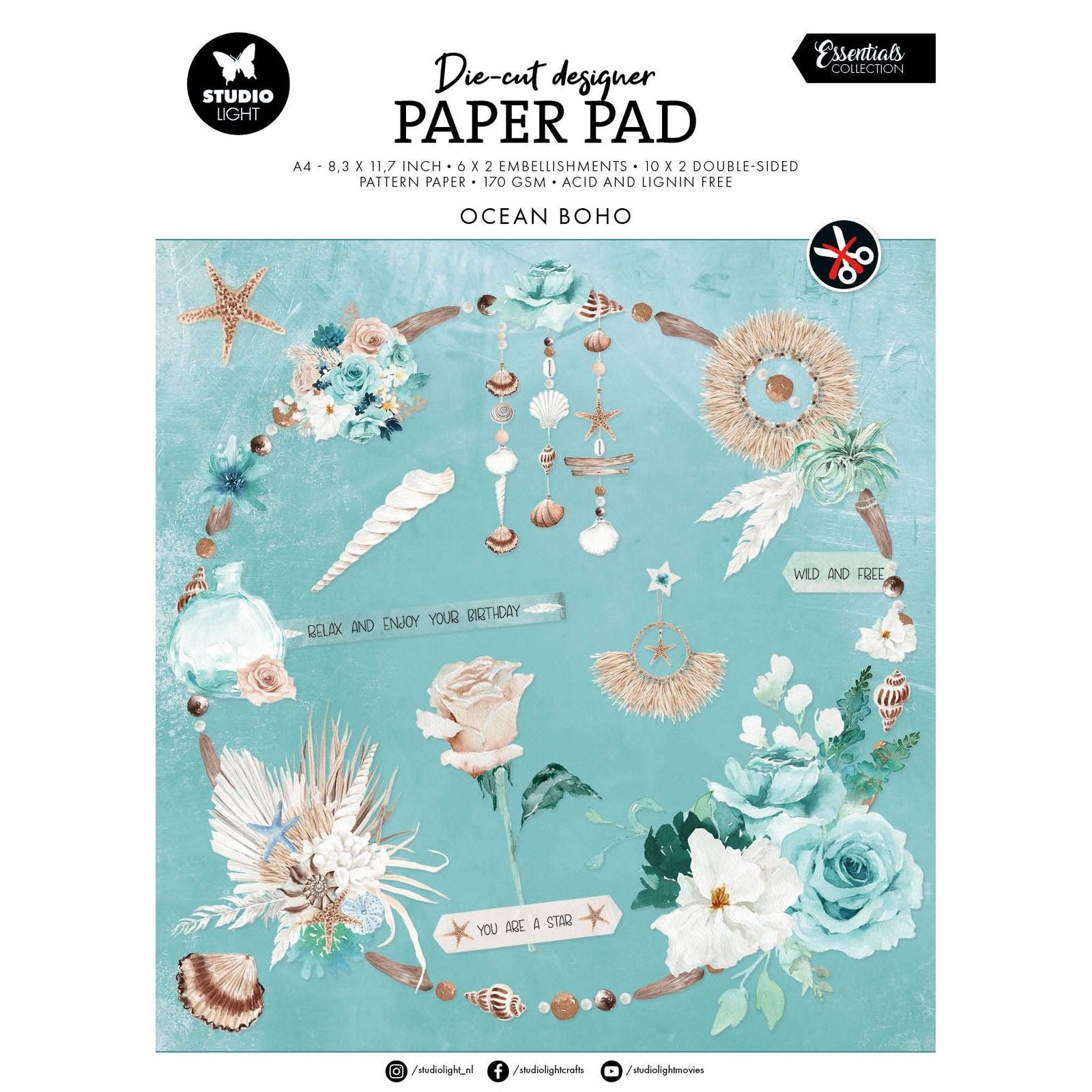 Studio light • essentials die-cut paper pad ocean boho