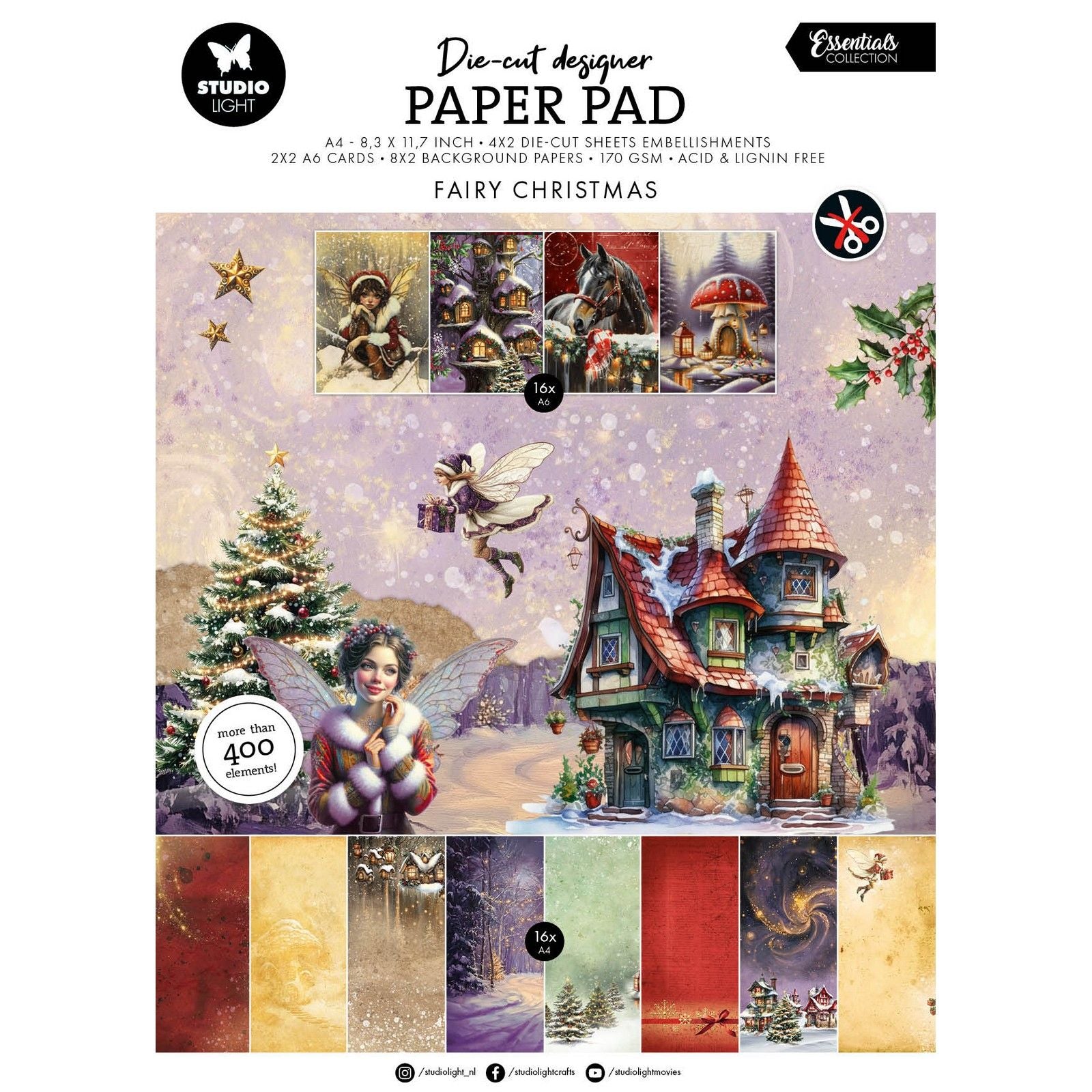 Studio light • essentials die-cut paper pad fairy christmas