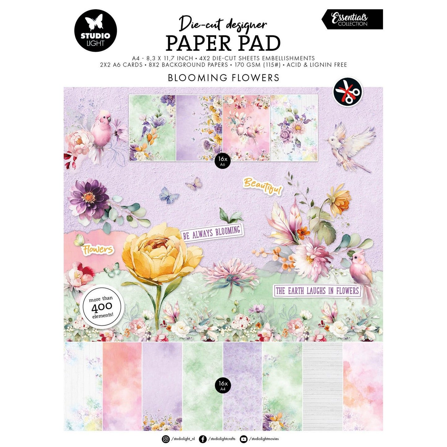 Studio light • essentials die-cut paper pad flowers