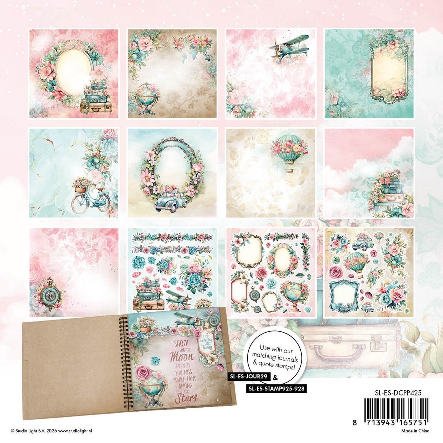 Studio light • essentials designer paper pad paper elements vintage voyage