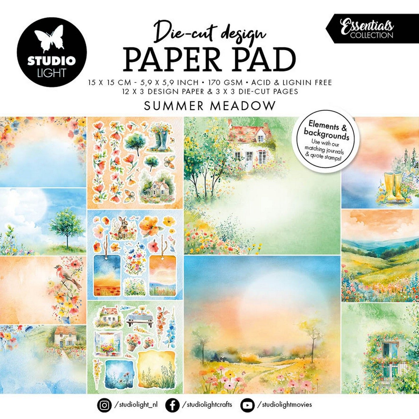 Studio light • essentials designer paper pad paper elements summer meadow