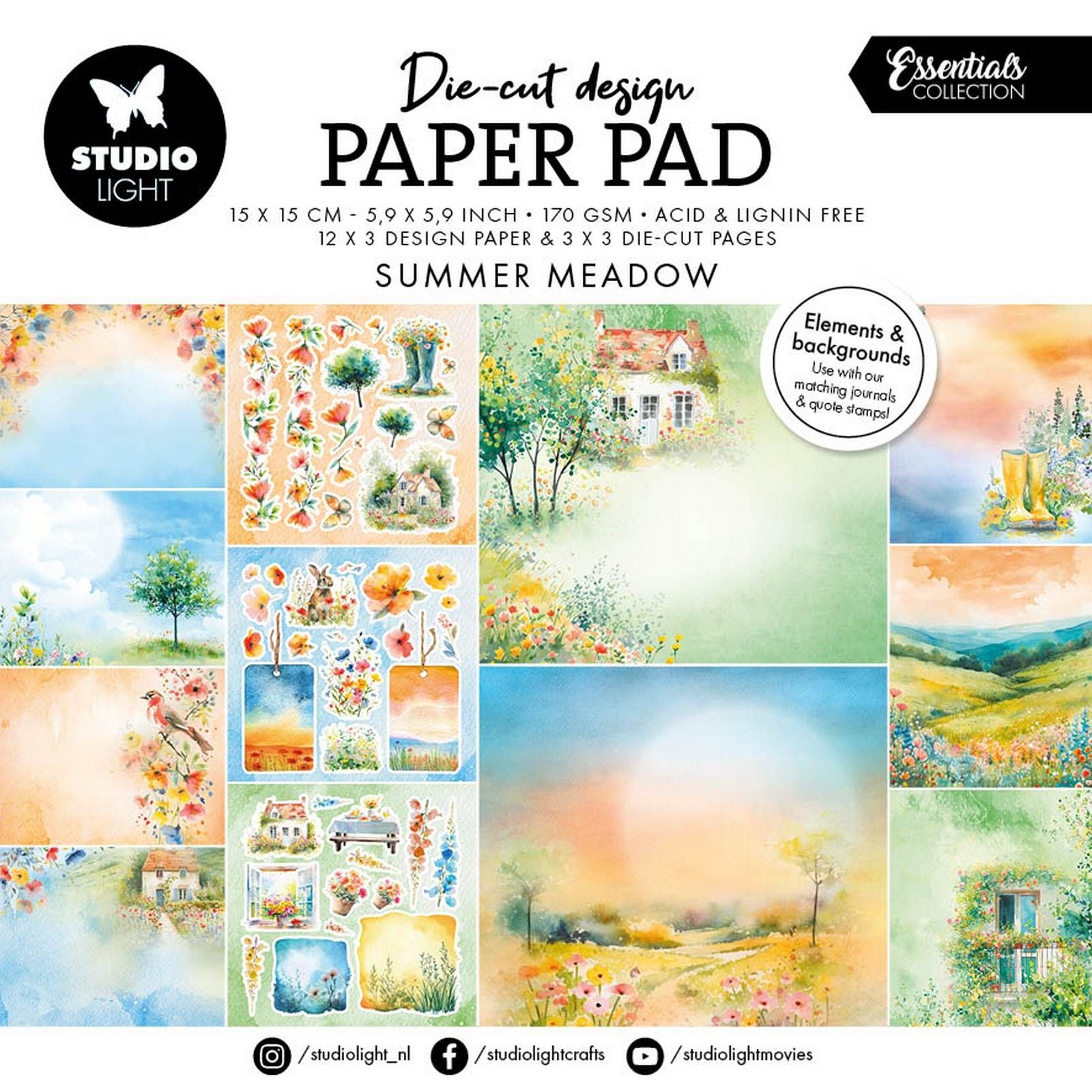 Studio light • essentials designer paper pad paper elements summer meadow