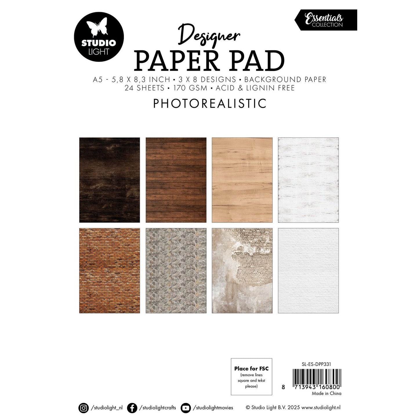Studio light • essentials designer paper pad photorealistic
