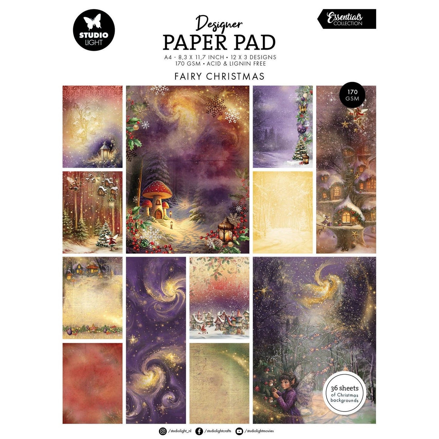 Studio light • essentials designer paper pad fairy christmas