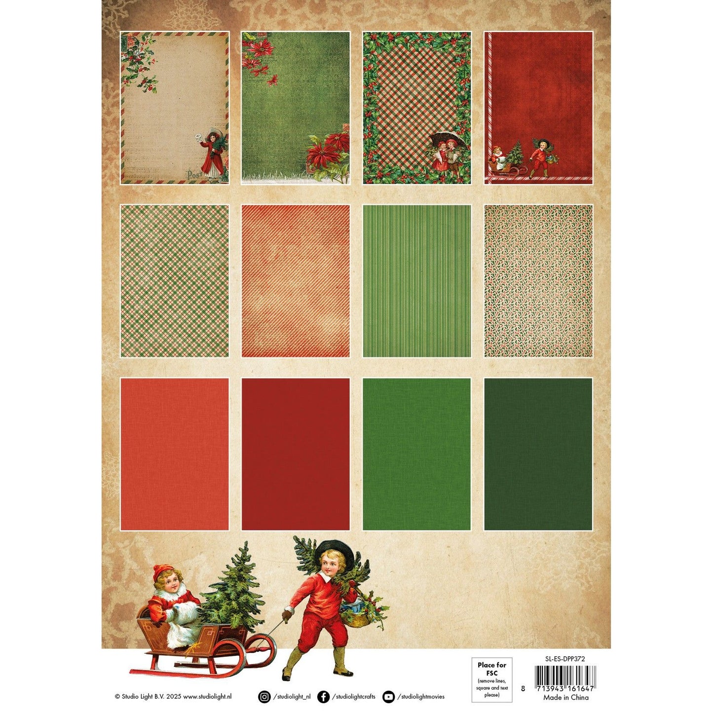 Studio light • essentials designer paper pad vintage christmas