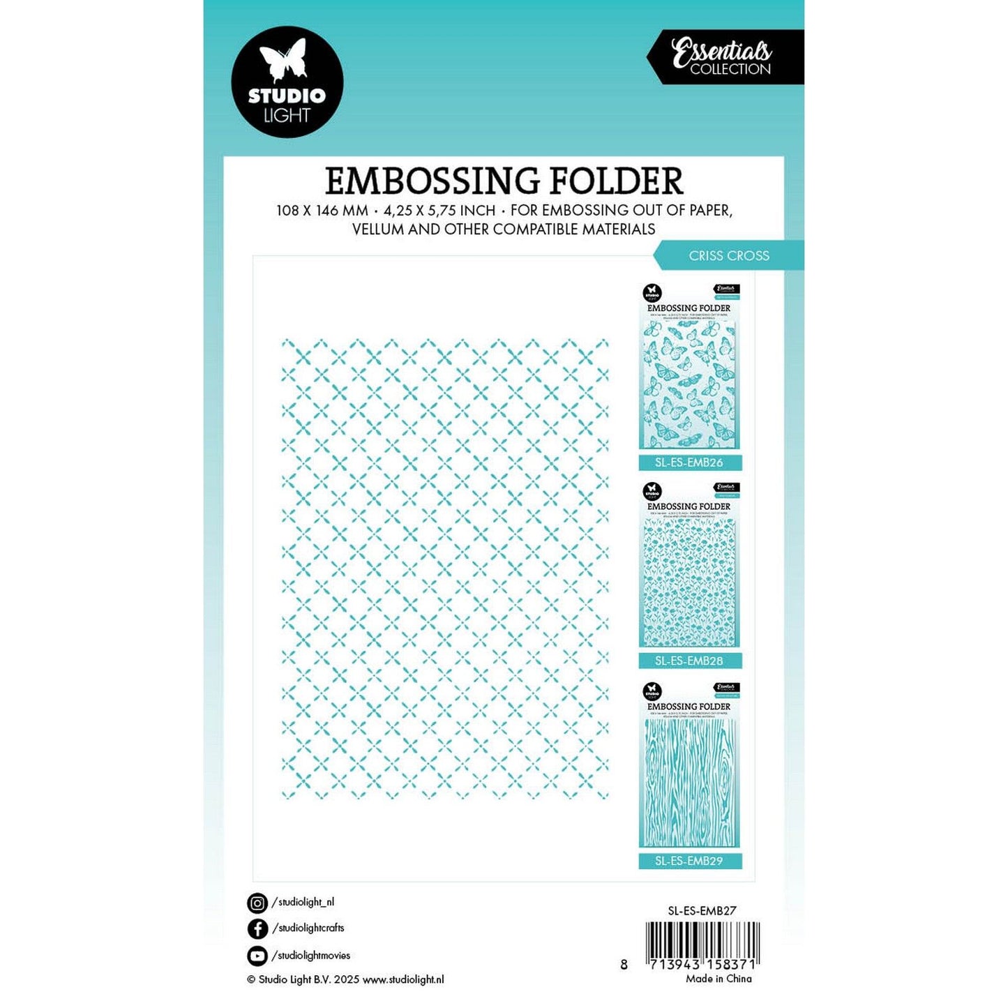 Studio light • essentials embossing folders criss cross
