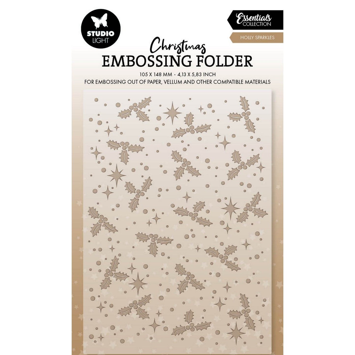 Studio light • essentials embossing folder holly sparkles