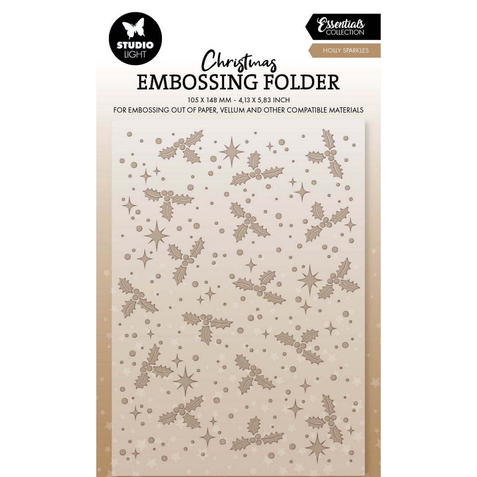 Studio light • essentials embossing folder holly sparkles