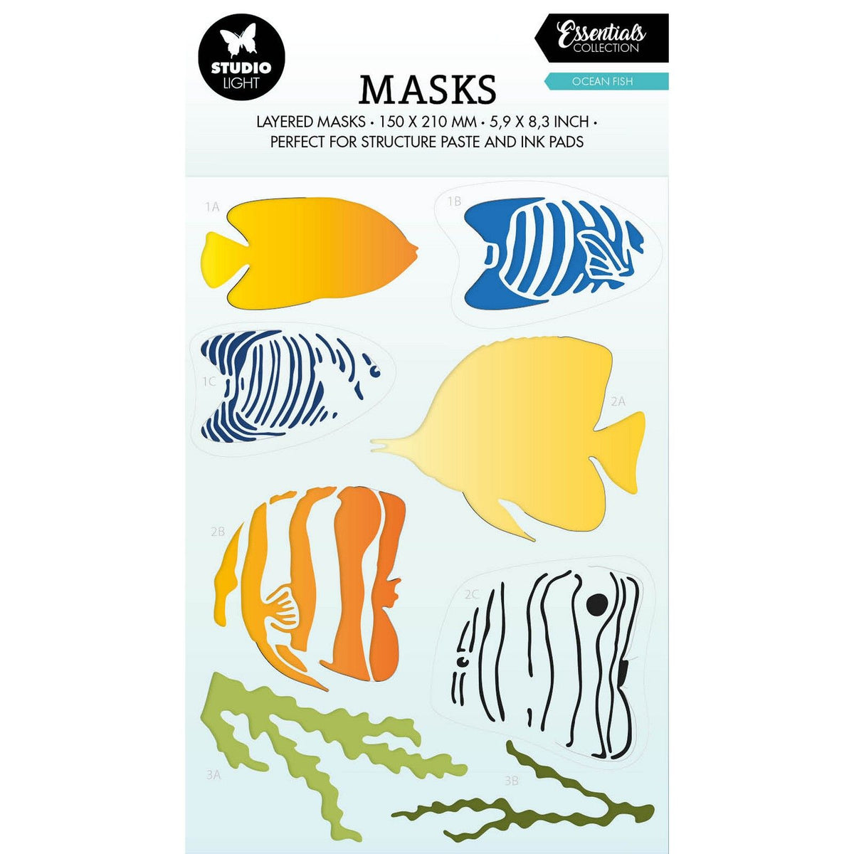 Studio light • essentials mask stencil ocean fish