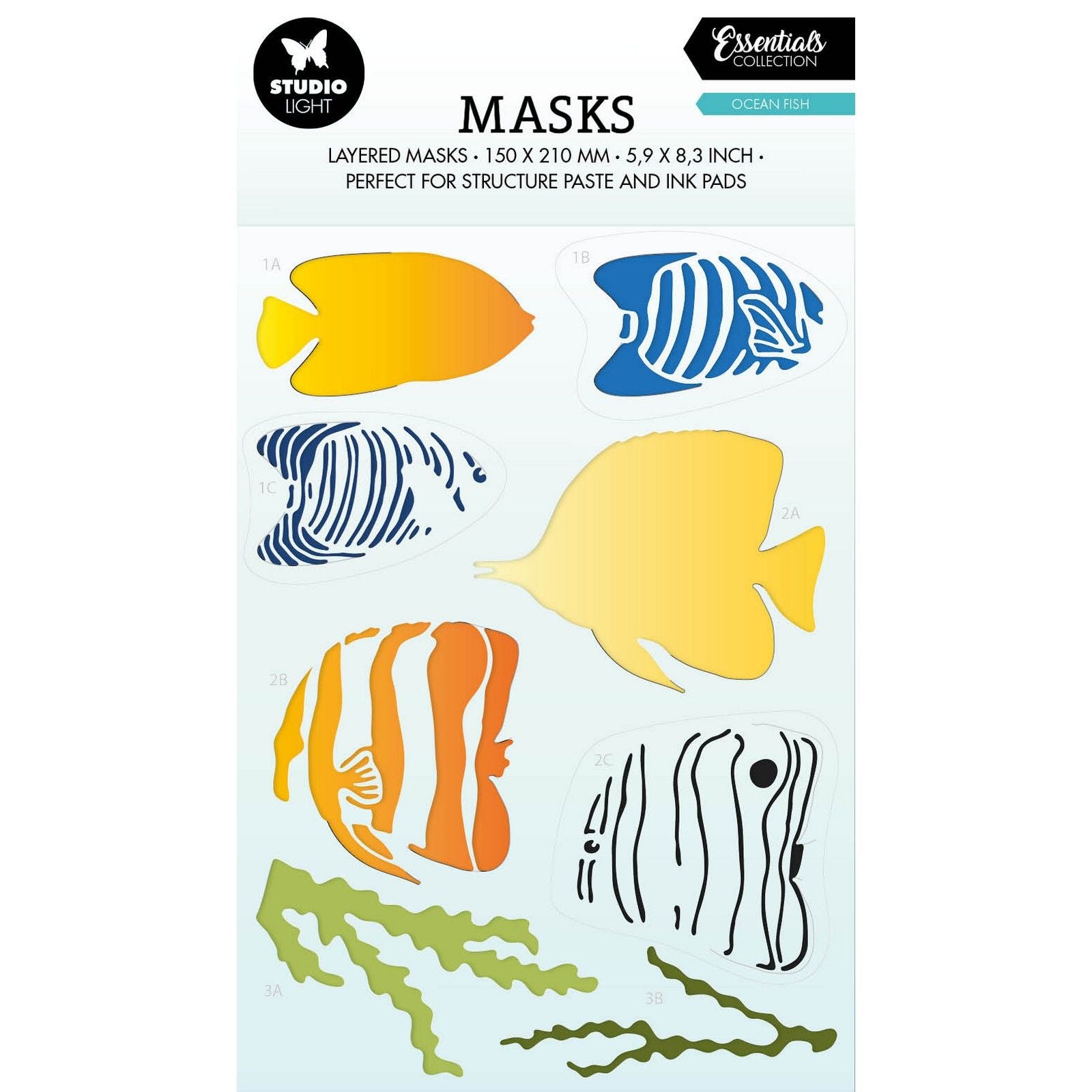 Studio light • essentials mask stencil ocean fish