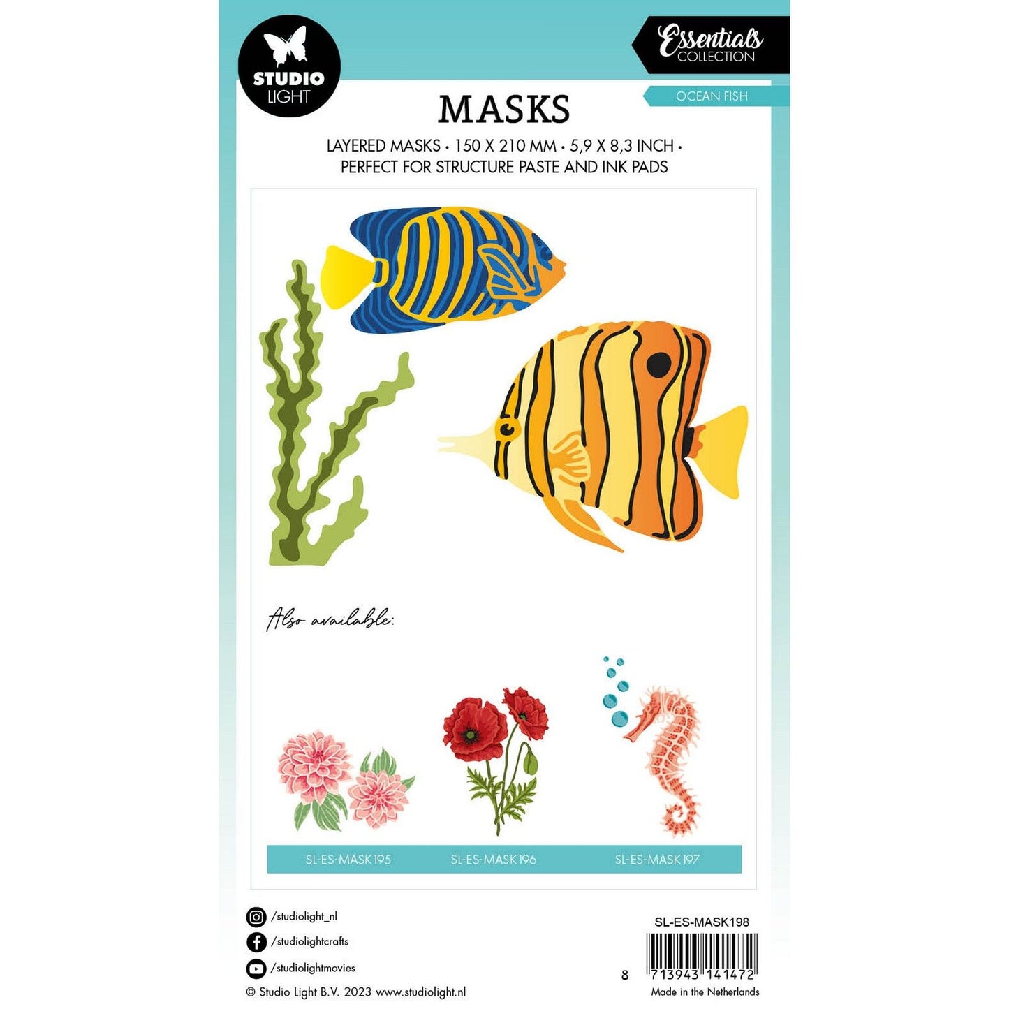 Studio light • essentials mask stencil ocean fish