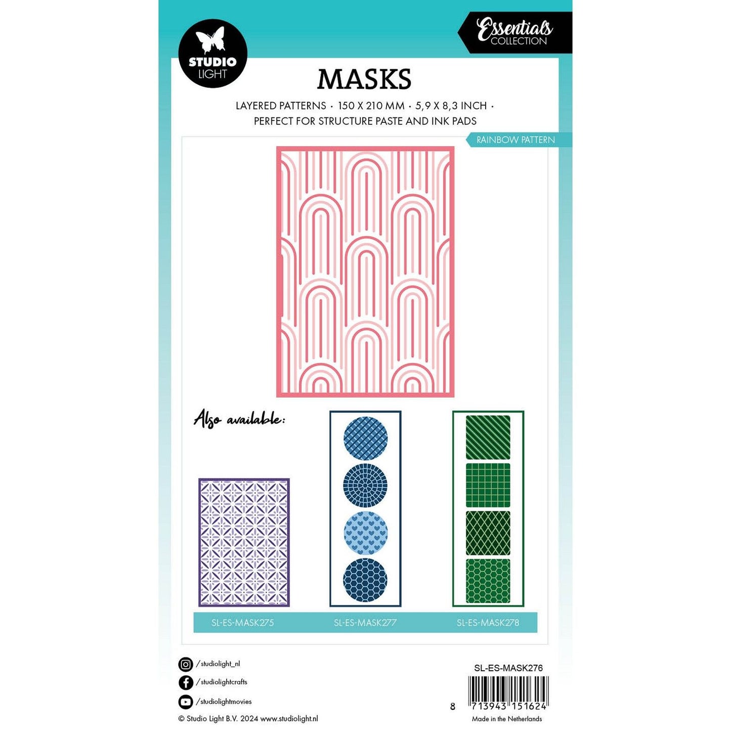 Studio light • essentials mask rainbow pattern