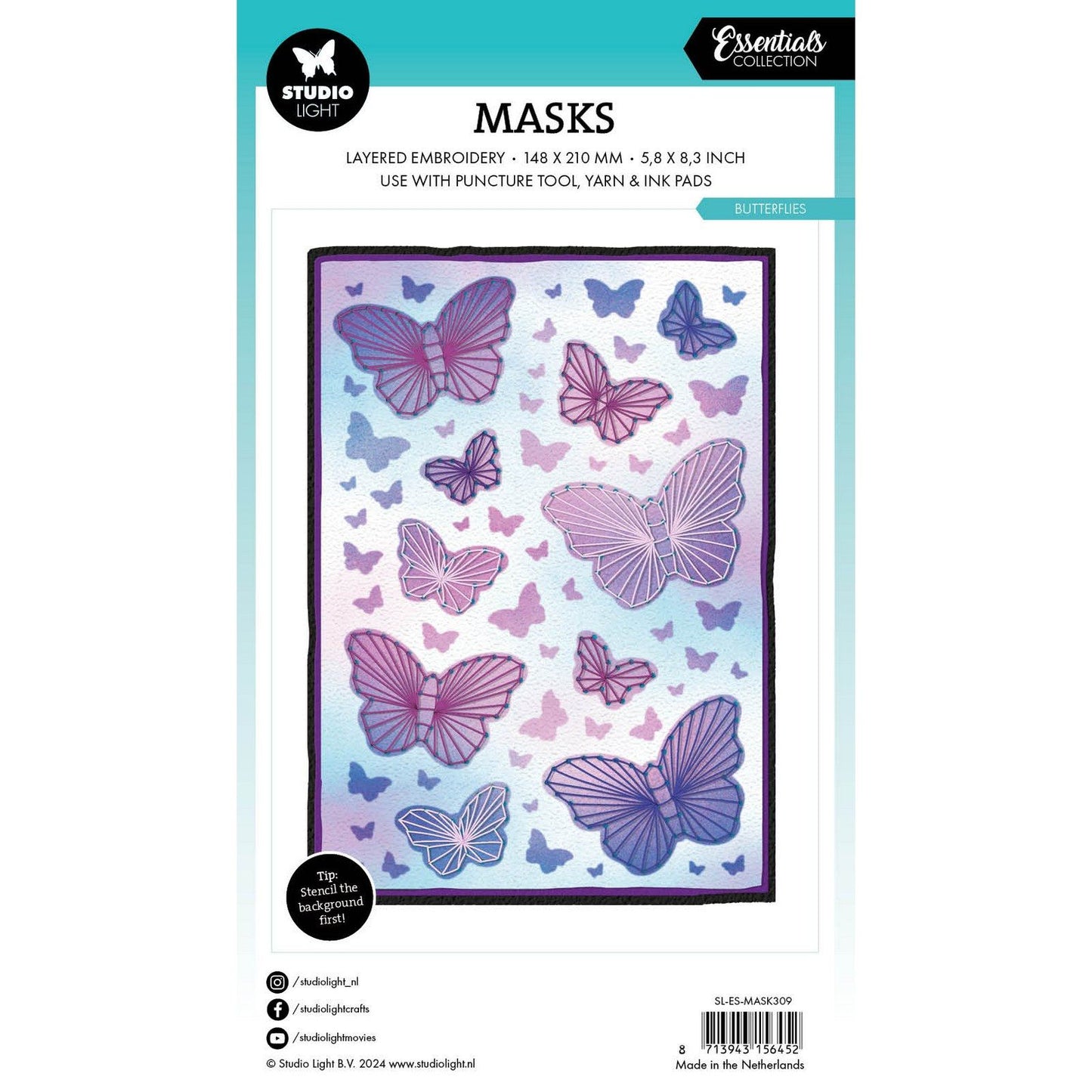 Studio light • essentials puncture tool mask butterflies