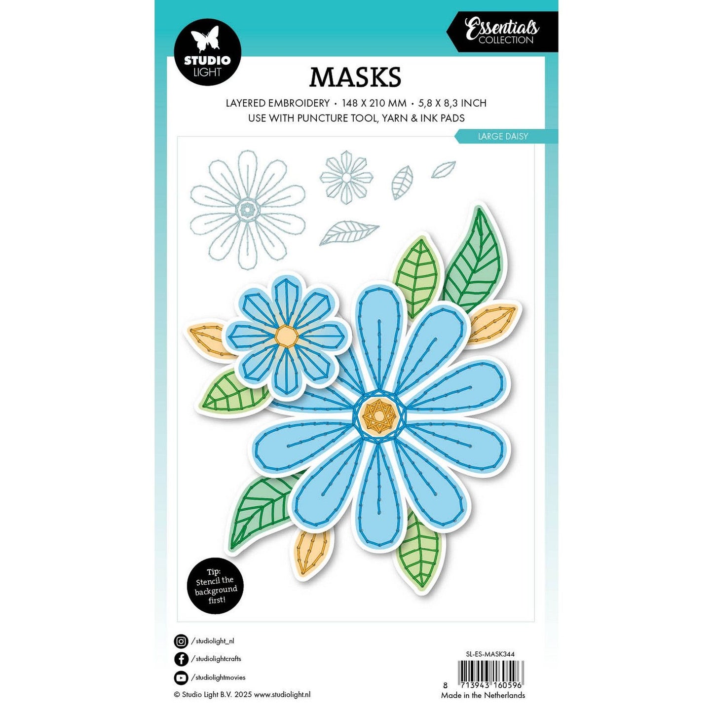Studio light • essentials mask embroidery - large daisy