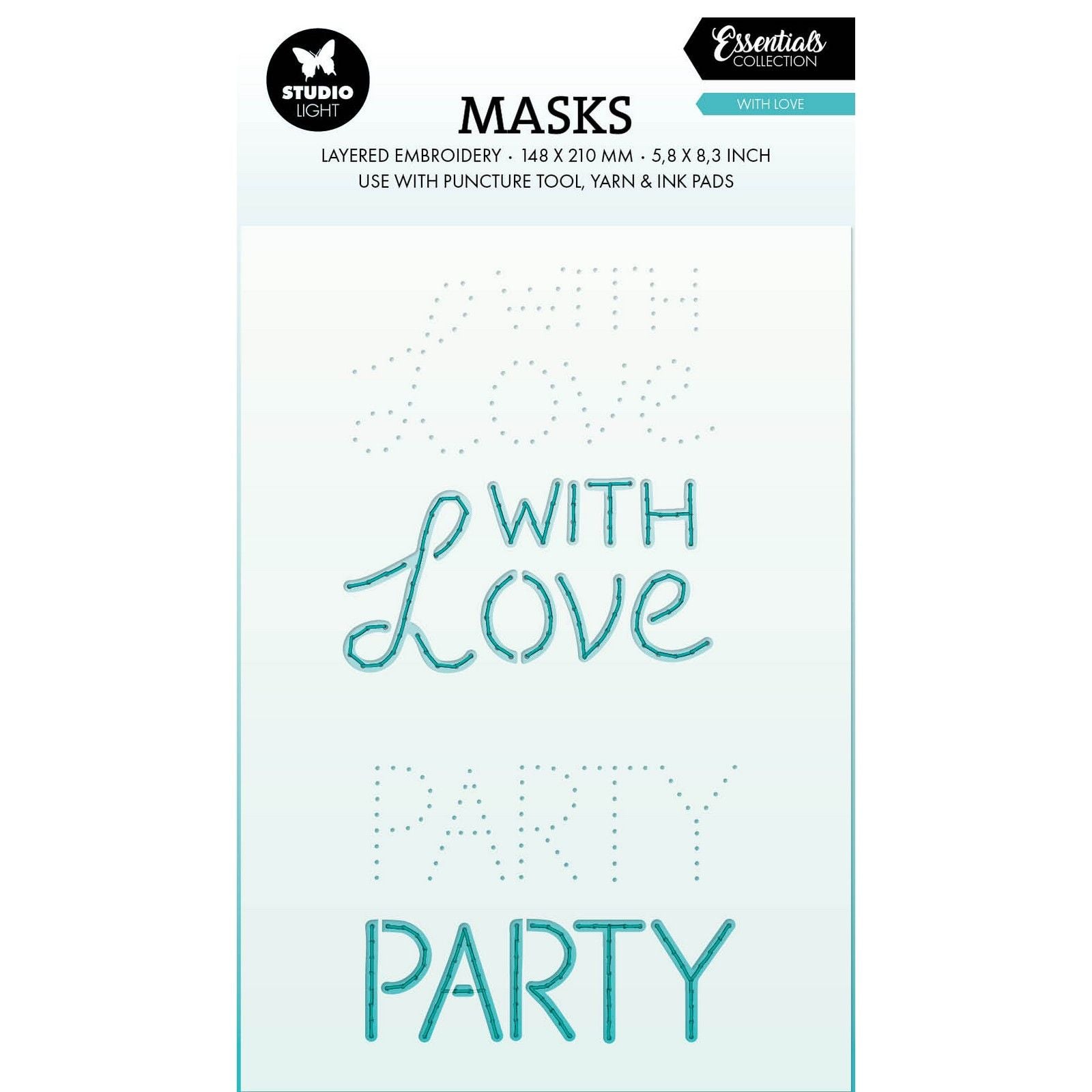 Studio light • essentials mask embroidery - with love