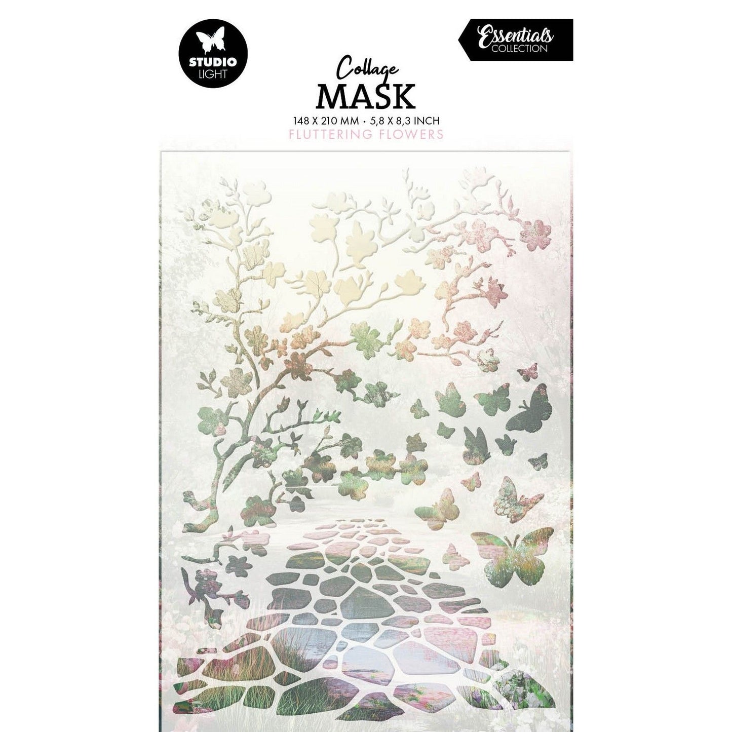 Studio light • essentials mask stencil fluttering flowers