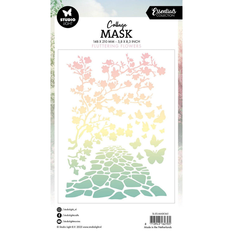 Studio light • essentials mask stencil fluttering flowers