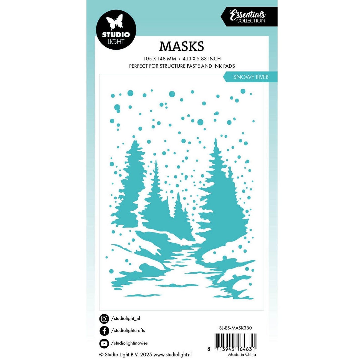 Studio light • mask snowy river essentials 105x148x1mm