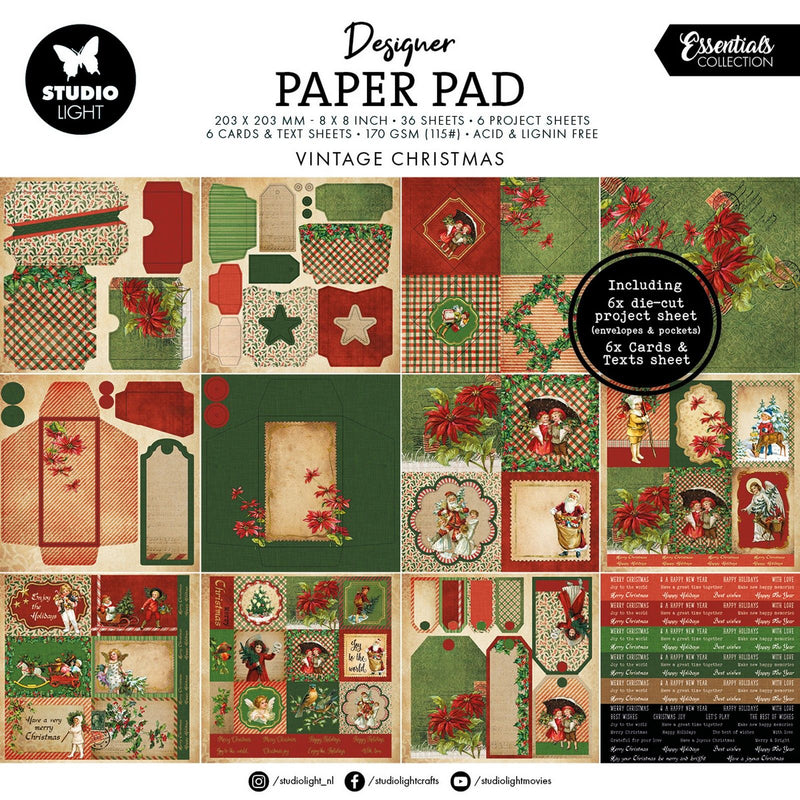 Studio light • essentials mixed paper pad vintage christmas
