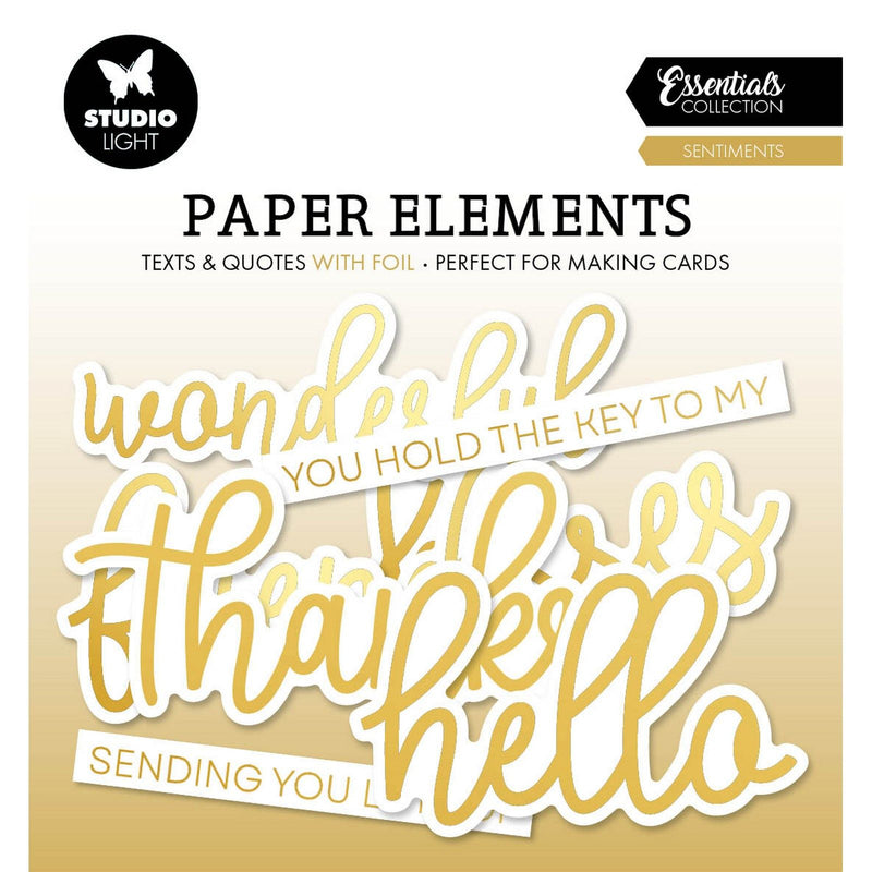 Studio light • essentials paper elements sentiments gold foil