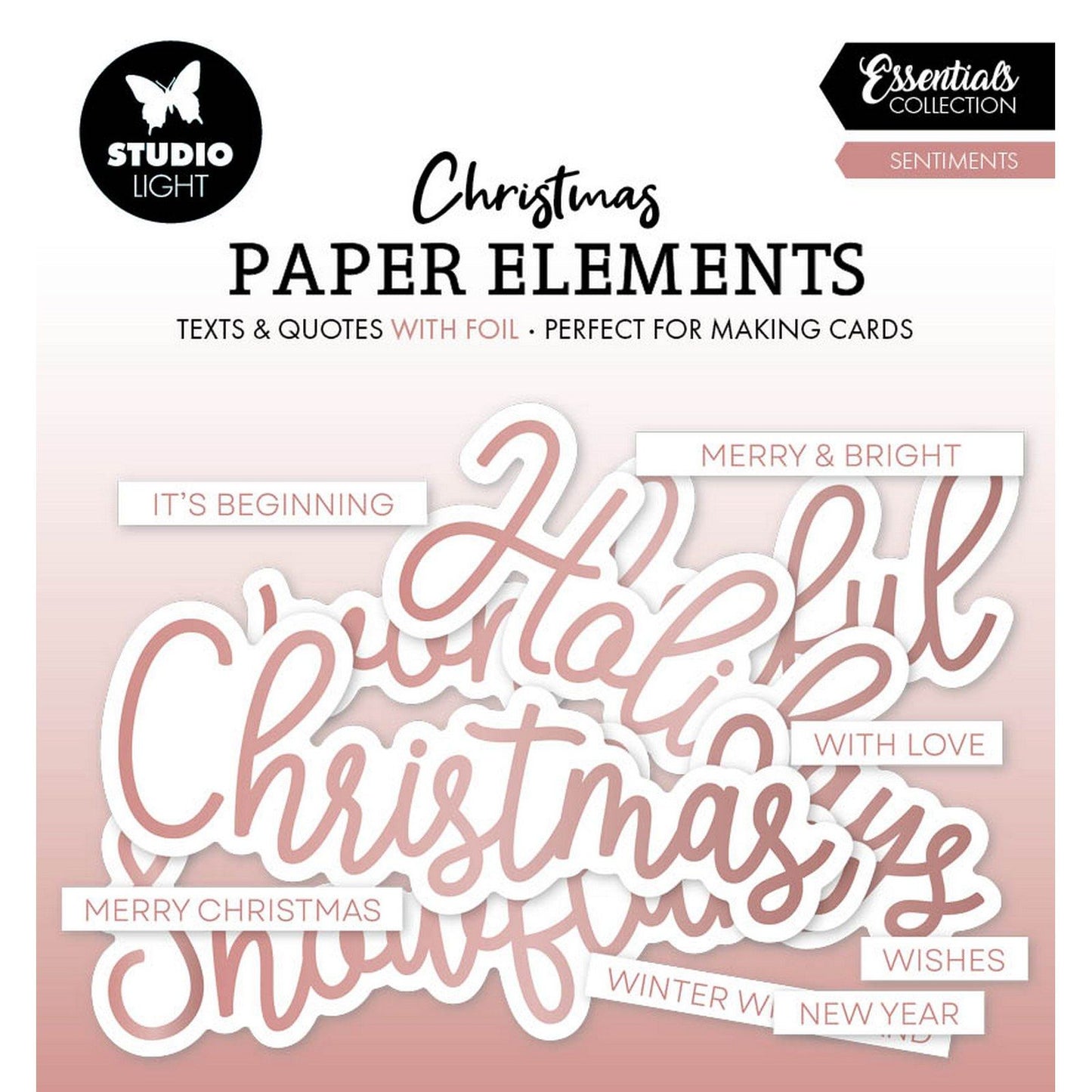 Studio light • essentials paper elements rosegold sentiments