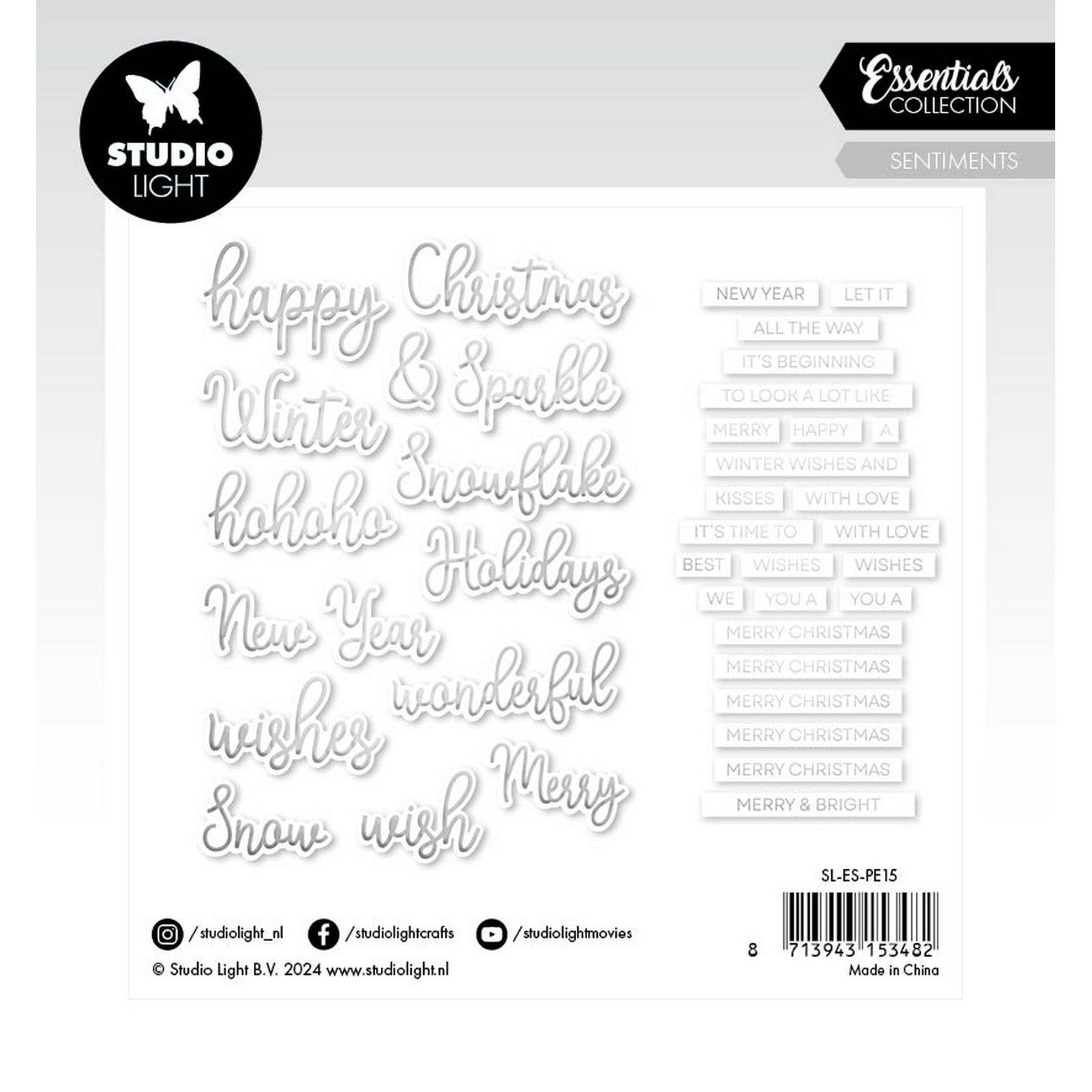 Studio light • essentials paper elements silver sentiments