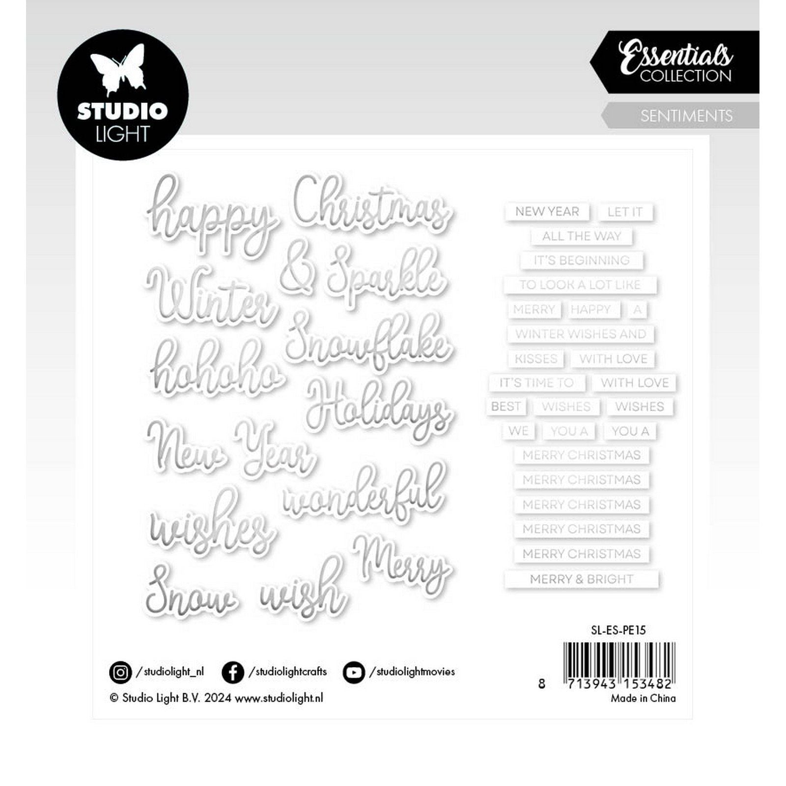 Studio light • essentials paper elements silver sentiments