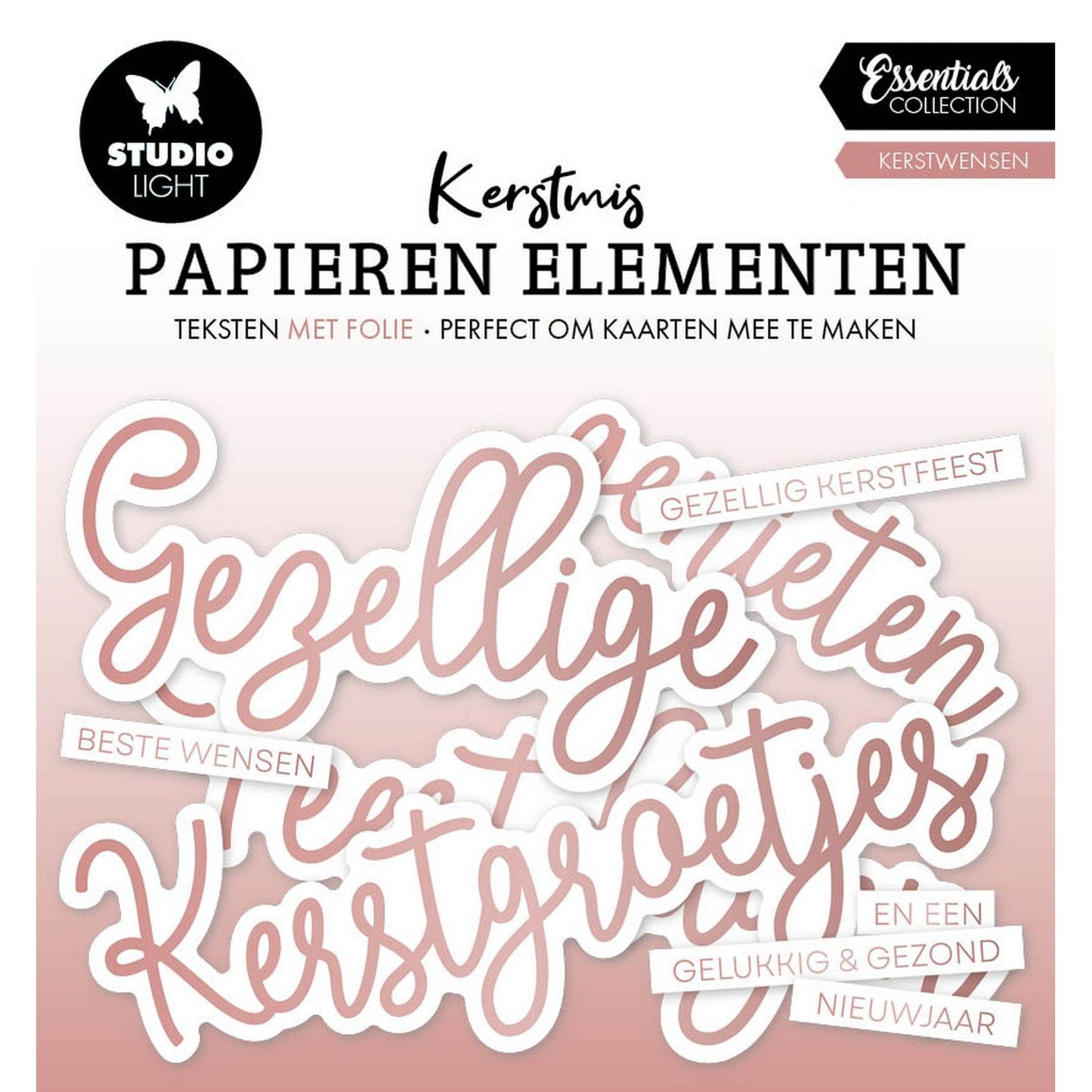 Studio light • essentials paper elements rosegold kerstwensen