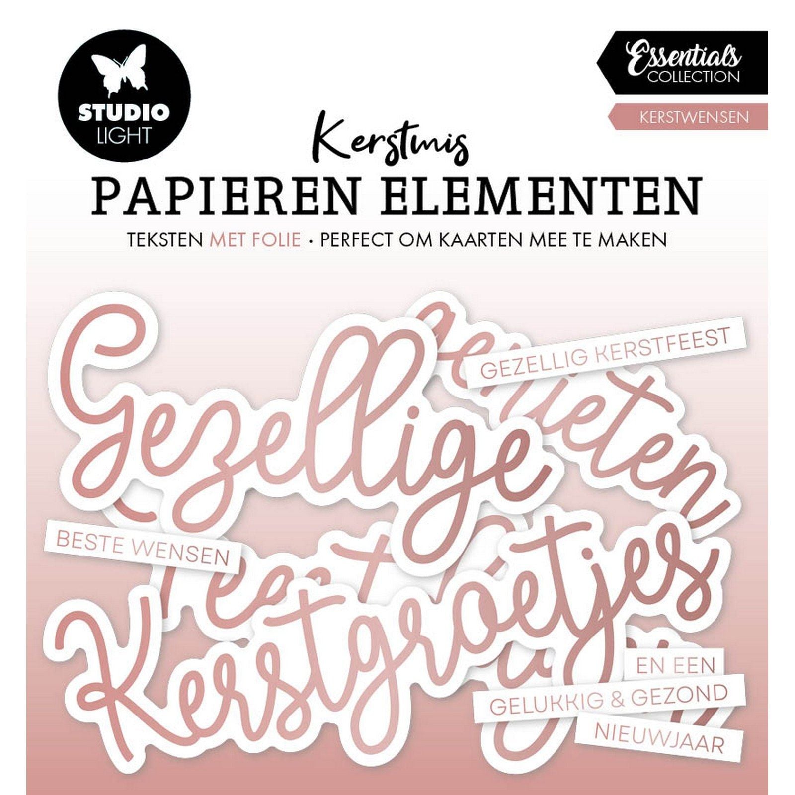 Studio light • essentials paper elements rosegold kerstwensen