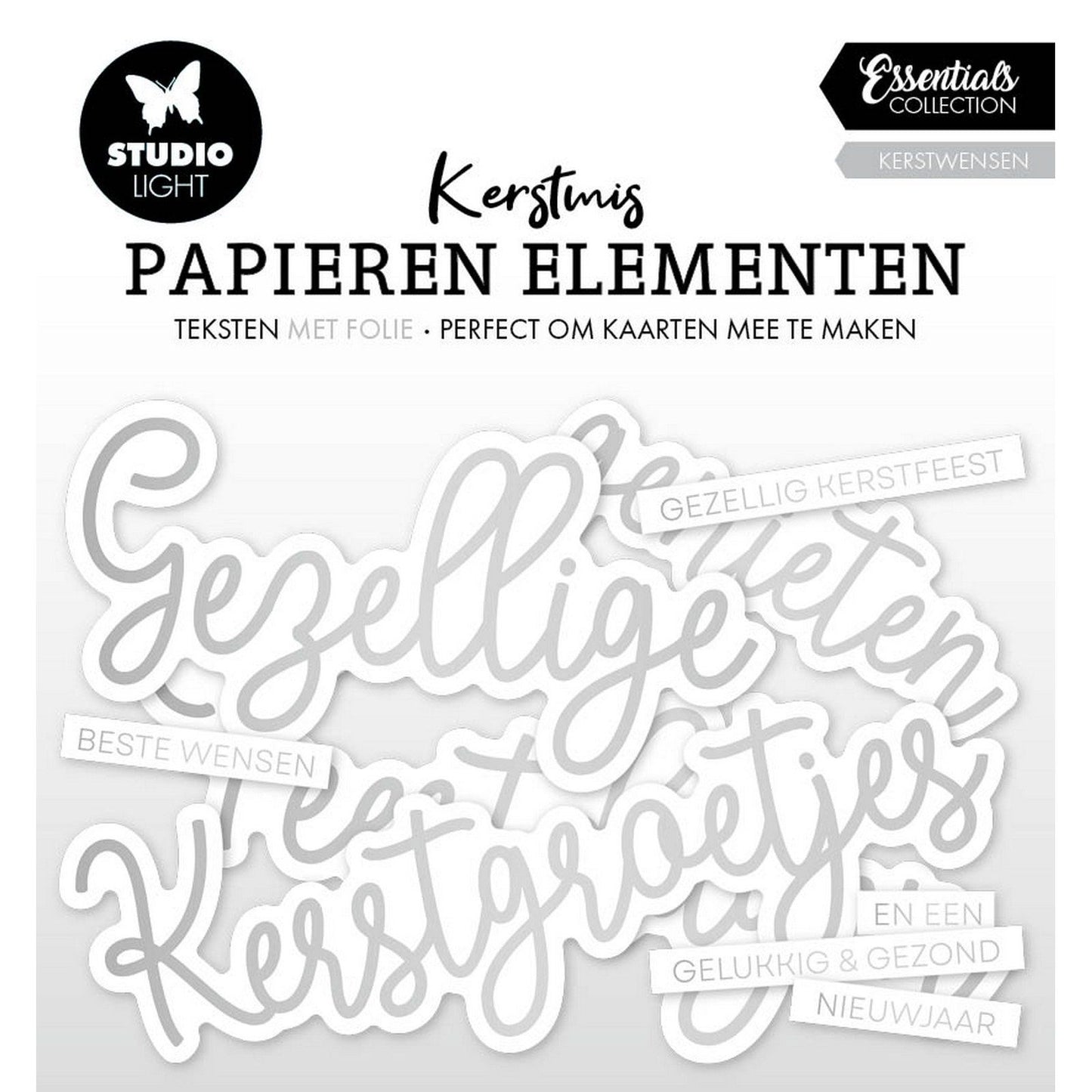 Studio light • essentials paper elements silver kerstwensen