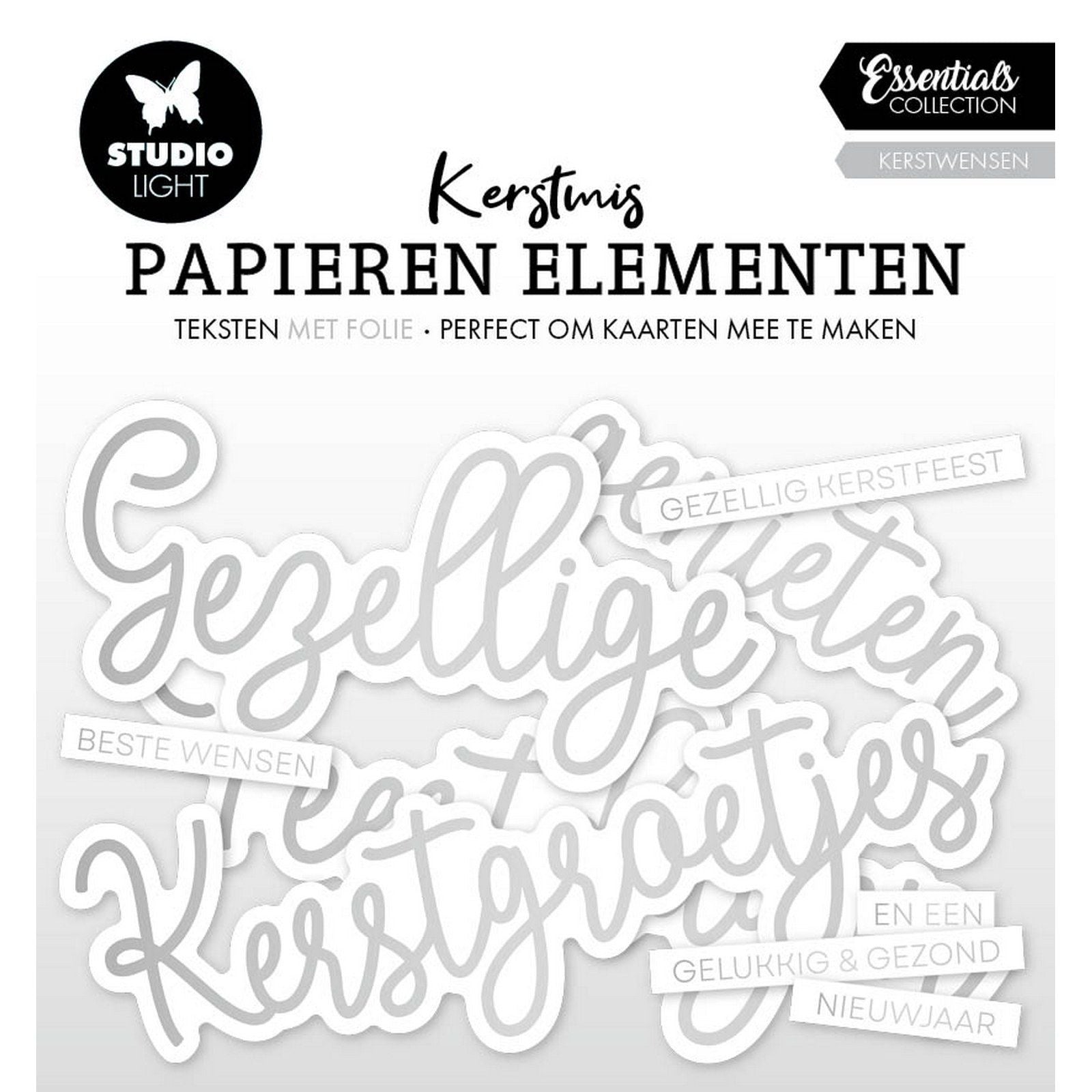 Studio light • essentials paper elements silver kerstwensen