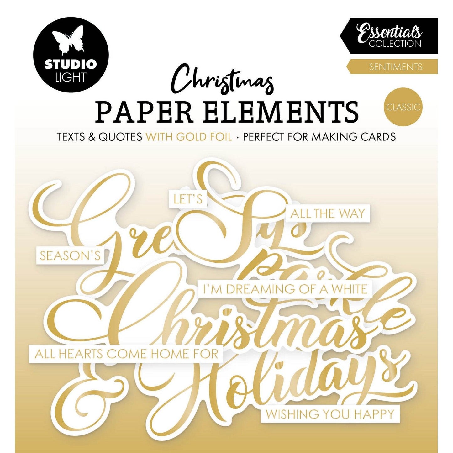 Studio light • essentials paper elements gold sentiments classic