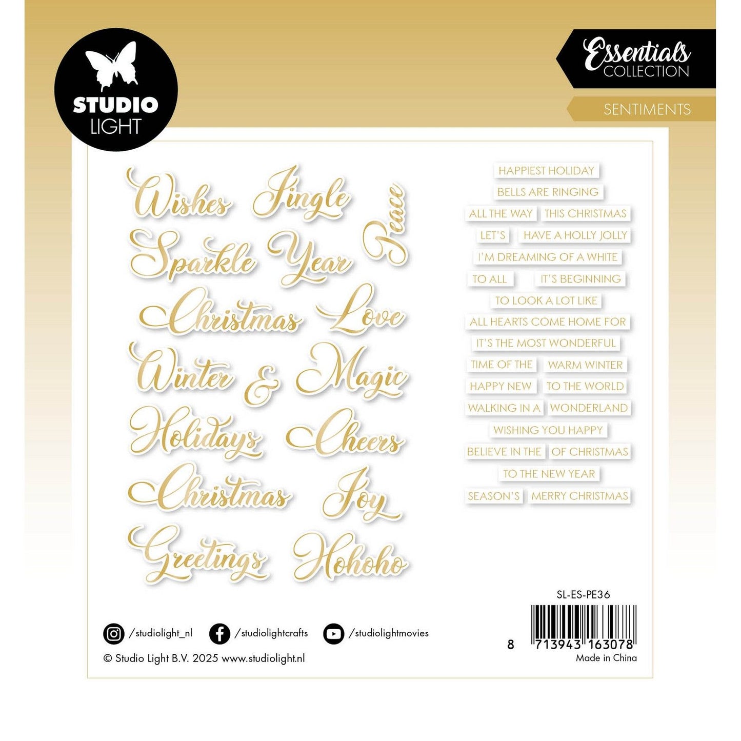Studio light • essentials paper elements gold sentiments classic