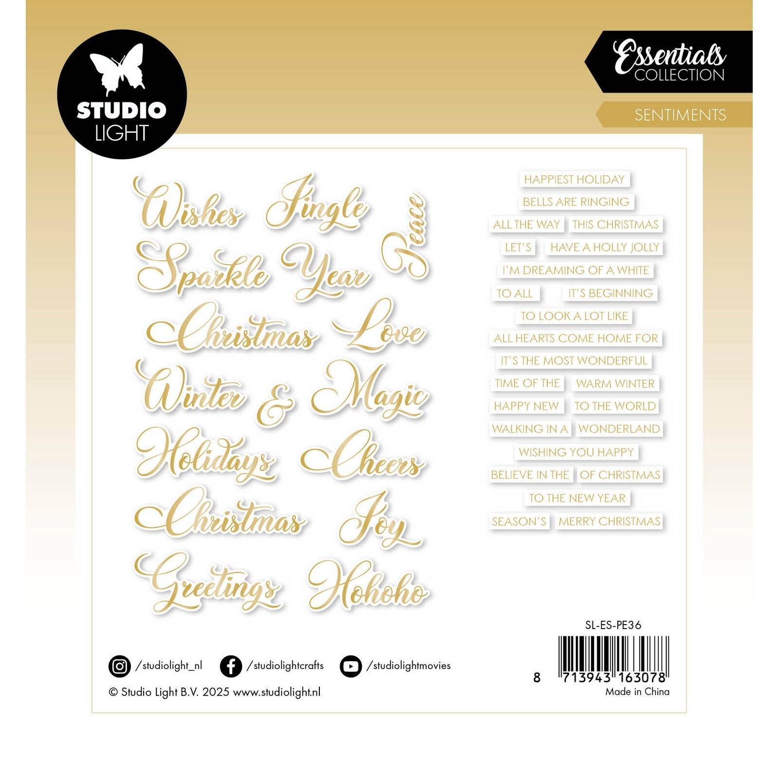 Studio light • essentials paper elements gold sentiments classic