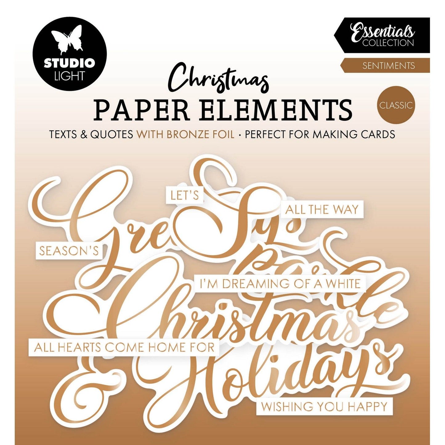 Studio light • essentials paper elements bronze sentiments classic
